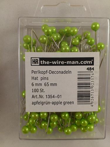Farbigen Pins 6 mm 100 st.  apfelgrün